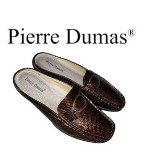Pierre Dumas Brown Textured Slip-On Loafers with Metal Bit